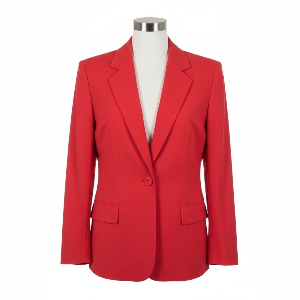 Leslie Fay Sportswear Blazer 10 Vintage 90s‎ Red Single Button Casual Career
